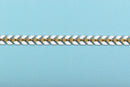 8.7 ft White Chevron Chain, brass, 6mm enamel chevron links, fch0533a