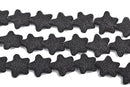 26mm BLACK LAVA Beads, STARFISH perfume diffuser beads, essential oil beads, aromatherapy lava stone beads, full strand, 18 beads glv0021