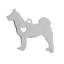 2 Stainless Steel DOG Charm Pendants, Design Metal Stamping Blanks 30x27mm, 15 gauge, chs2720