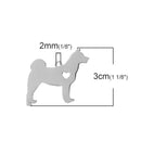 2 Stainless Steel DOG Charm Pendants, Design Metal Stamping Blanks 30x27mm, 15 gauge, chs2720