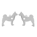 2 Stainless Steel DOG Charm Pendants, Design Metal Stamping Blanks 30x27mm, 15 gauge, chs2720