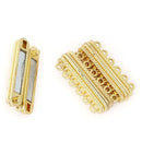 2 MAGNETIC Bright Gold Brass 6-strand Lock Connector Clasps, 33x14mm, for Multi Strand Bracelets and Necklaces, fcl0215