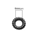 6mm Spacer Beads, Antiqued Silver, Soldered Rope Jump Rings, 200 pcs, bme0406