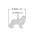 2 Stainless Steel DOG Charm Pendants, Design Metal Stamping Blanks 33x24mm, 15 gauge, chs2733