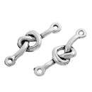 10 Silver Metal SQUARE KNOT Charm Pendants, double-hole connector links, 20x6mm, chs2729
