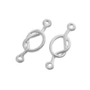 10 Silver Metal SQUARE KNOT Charm Pendants, double-hole connector links, 23x8mm, chs2736