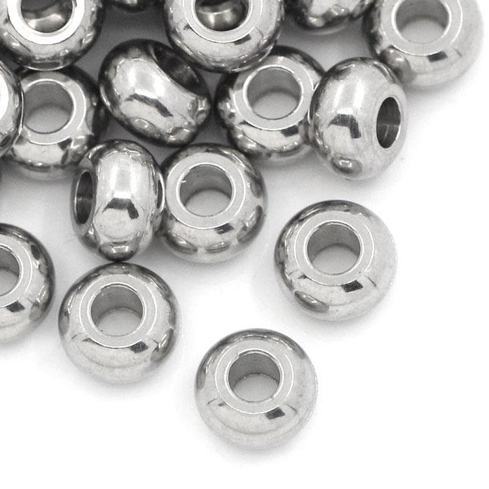 5mm STAINLESS STEEL Metal Rondelle Spacer Beads, 100 beads, bme0313b