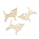2 GOLD Stainless Steel CHIHUAHUA Charm Pendants, Dog Charms, 15 gauge, chg0481