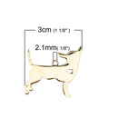 2 GOLD Stainless Steel CHIHUAHUA Charm Pendants, Dog Charms, 15 gauge, chg0481