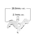 2 Stainless Steel BASSET HOUND or DACHSHUND Charm Pendants, Dog Shape Charms, Metal Stamping Blanks 29x23mm, 15 gauge, chs2657