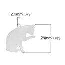 2 Stainless Steel CAT Charm Pendants, Dog Shape Charms, Design Metal Stamping Blanks 29x27mm, 15 gauge, chs2660