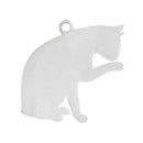 2 Stainless Steel CAT Charm Pendants, Dog Shape Charms, Design Metal Stamping Blanks 29x27mm, 15 gauge, chs2660