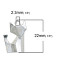 5 Silver ORIGAMI FOX Charms, Bright Silver Plated Pendants, 22x16mm, chs2656