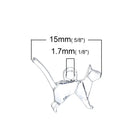 5 Silver ORIGAMI CAT Charms, Bright Silver Plated Pendants, 15x13mm, chs2655