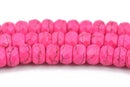 8mm HOT PINK Howlite FACETED Rondelle Beads, trade beads, full strand, about 88 beads, how0597