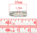 30 Silver Metal Pin Backs, Brooch Pin Backs, Lapel Pins, 16mm long, pin0106
