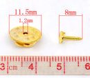 100 Bright Gold Plated Metal TIE TACK Pins, brooch pins, fits 5mm on round pad, tie tac pinbacks, clutch back pins, pin0108