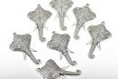 5 ELEPHANT Silver Pendant Charms, Hindu Ganesha Elephant Head, 1-3/4" long chs2666
