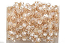 13 feet spool Clear AB Crystal Rosary Chain, bright gold, 4mm round faceted crystal bead chain, fch0511b
