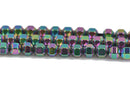 3mm Shiny Rainbow Iris HEMATITE HEXAGON Beads, Titanium coated gemstone beads, full strand, 150 beads, ghe0132