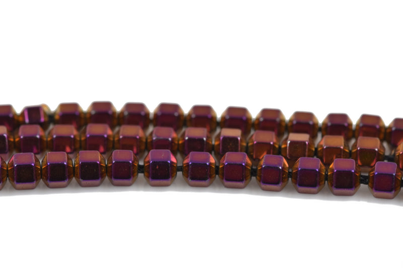 3mm Shiny Purple Iris HEMATITE HEXAGON Beads, Titanium coated gemstone beads, full strand, 150 beads, ghe0130