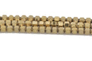 3mm Shiny Light Gold HEMATITE HEXAGON Beads, Titanium coated gemstone beads, full strand, 150 beads, ghe0124