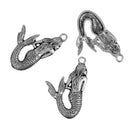 5 Large MERMAID SIREN Ocean Charm Pendants, Silver Tone Beach Sea Theme, 40x26mm, chs2746
