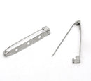50 SILVER Metal Pin Backs, 45mm long, pin0112