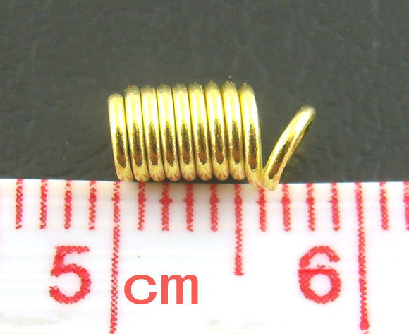 25 Gold Plated Coil End Crimp Fasteners, fits 3mm cord, 8x4mm, fin0633