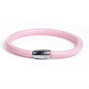 PINK Round Leather Single Wrap Bracelet Blanks, Magnet Clasp, 5mm Polyurethane Licorice Leather, 9" long cor0121