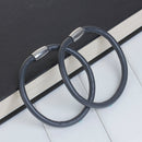 DARK GREY Round Leather Single Wrap Bracelet Blanks, Magnet Clasp, 5mm Polyurethane Licorice Leather, 9" long cor0123