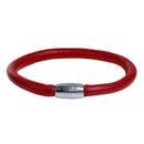 2 RED Round Leather Single Wrap Bracelet Blanks, Magnet Clasp, 5mm Polyurethane Licorice Leather, 9" long cor0122