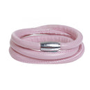 2 PINK Round Leather Triple Wrap Bracelet Blanks, Magnet Clasp, 5mm Polyurethane Licorice Leather, 23-5/8" long cor0134
