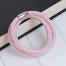 2 PINK Round Leather Triple Wrap Bracelet Blanks, Magnet Clasp, 5mm Polyurethane Licorice Leather, 23-5/8" long cor0134