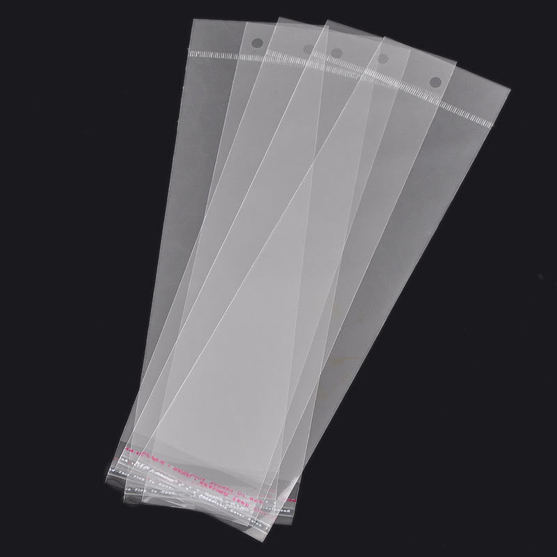 100 Large Hanging Resealable Self-Sealing Bags, usable space 21.5x7cm (8-1/2" x 2-3/4") - bag0011