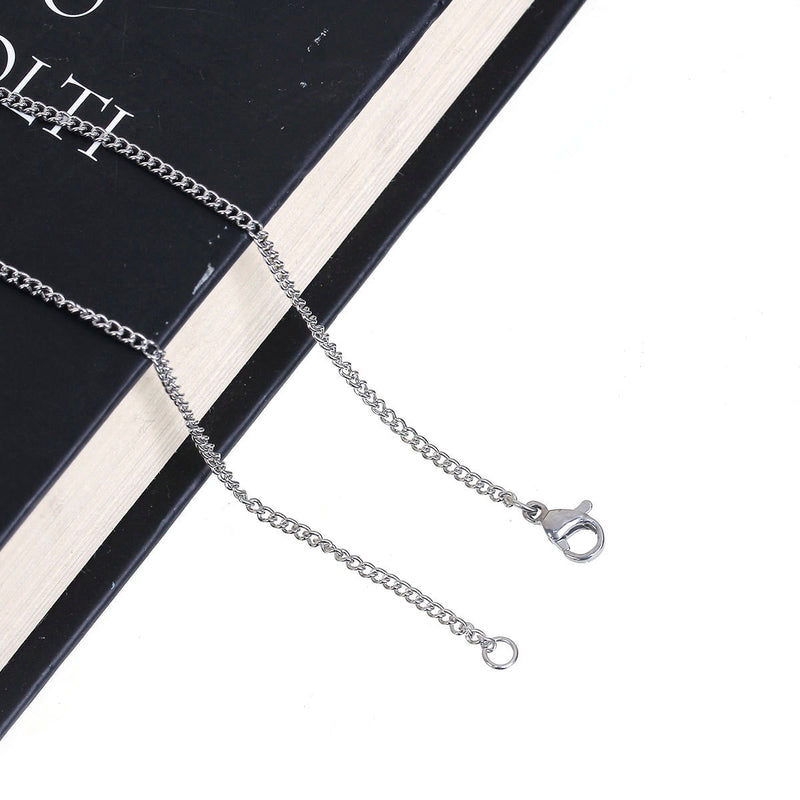 1 STAINLESS STEEL Curb Link Chain Necklace with Lobster Clasp, 20" long 4x3mm links, fch0555