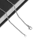 1 STAINLESS STEEL Cable Link Chain Necklace with Lobster Clasp, 20" long 3x2mm flat oval links, fch0554