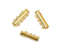 5 Magnetic 4-strand Bright Gold Slider Connector Clasps, magnet slide clasps, 25x10mm for Multi Strand Bracelets and Necklaces, fcl0210