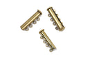 5 Magnetic 4-strand Bronze Slider Connector Clasps, magnet slide clasps, 25x10mm for Multi Strand Bracelets and Necklaces, fcl0208