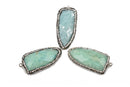 AMAZONITE Arrow Pendant with Rhinestones, Large Pavé Pendant, Double Sided Natural Gemstone, 1-3/4" long cgm0058