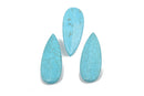 60x25mm Turquoise Blue HOWLITE Teardrop Beads, faceted top drilled pendant beads, 2 beads, how0608