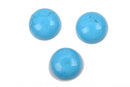 11mm Round Gemstone Cabochons, Bright TURQUOISE BLUE HOWLITE, 4 pcs, cab0494