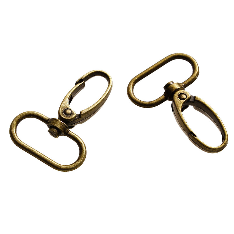 5 Bronze Tone Swivel Clasps for Key Rings, Dog Leashes, 46mm x 31mm, fin0643