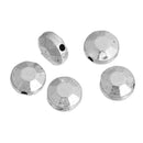 50 Silver Octagonal Metal Faceted Round Spacer Beads, 8mm dia, faceted coin shape, bme0407