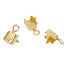 20 Gold Plated Rhinestone Cup Chain End Caps, fits 4mm chain, fin0641