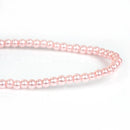 3mm LIGHT PASTEL PINK Round Glass Pearl Beads, double strand, about 270 beads, bgl1603