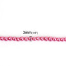 3mm HOT PINK FUCHSIA Magenta Round Glass Pearl Beads, double strand, about 270 beads, bgl1599