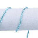 3mm AQUAMARINE LIGHT BLUE Round Glass Pearl Beads, double strand, about 270 beads, bgl1602