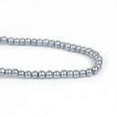 3mm SILVER GREY Gray Round Glass Pearl Beads, double strand, about 270 beads, bgl1608