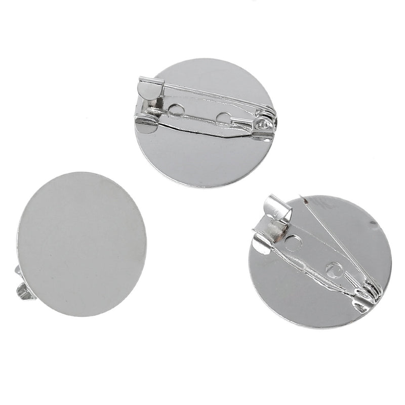 10 Pcs Stainless Steel DIY Brooch Round Buckle Pins Tie Buckle Blank Pins  with Hand Grip Back for DIY Jewelry Accessories Brooch